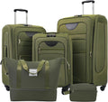 Merax Softside Luggage Set 3 Piece Suitcase with Duffel Bag Spinner Wheels Lightweight Expandable Travel Luggage 22' 26' 30',Army Green