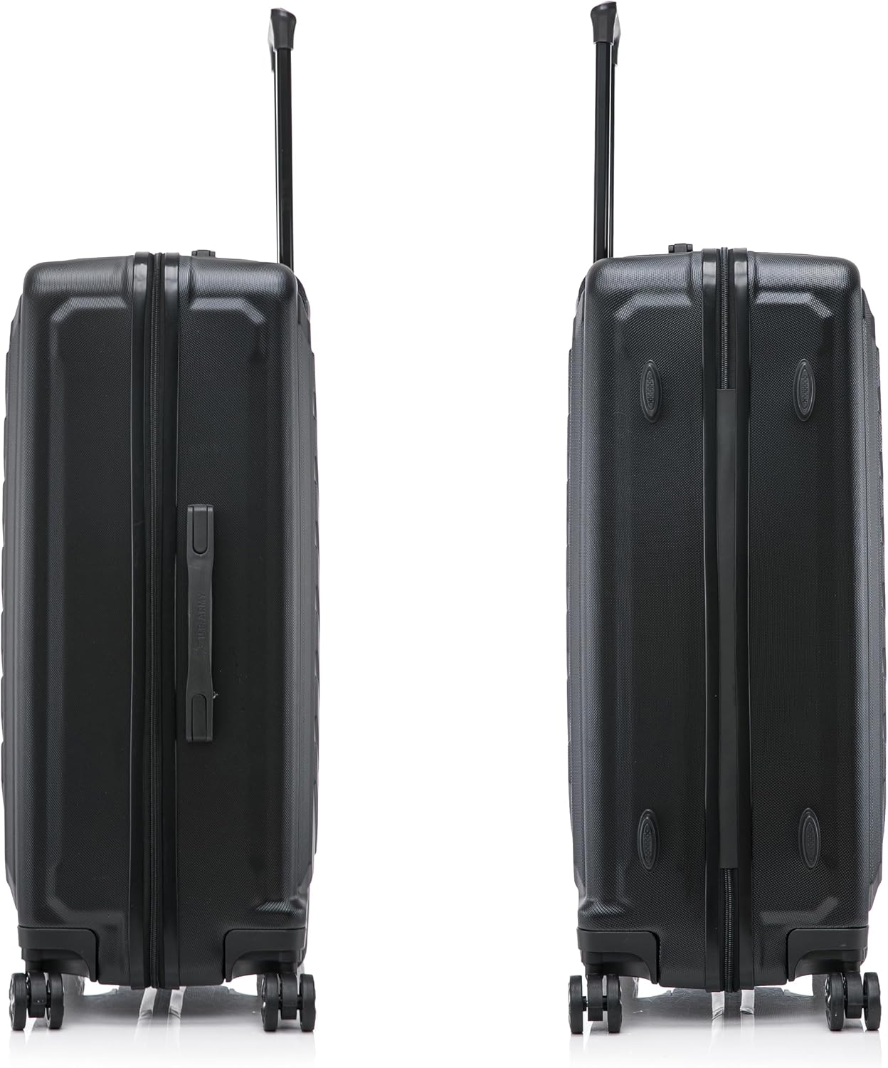 US ARMY FOX 3 Pcs Set Hardshell Luggage with Spinner Wheels | 20, 24, 28 inch Lightweight Travel Suitcase, Chevron Icon, Gel Handle, Retractable Trolley, Side Studs | Black