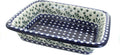 Blue Rose Polish Pottery - Blue Alyce Medium Rectangular Baker - 12.25' x 10' - Unique, Dishwasher Safe, & Durable Bakeware