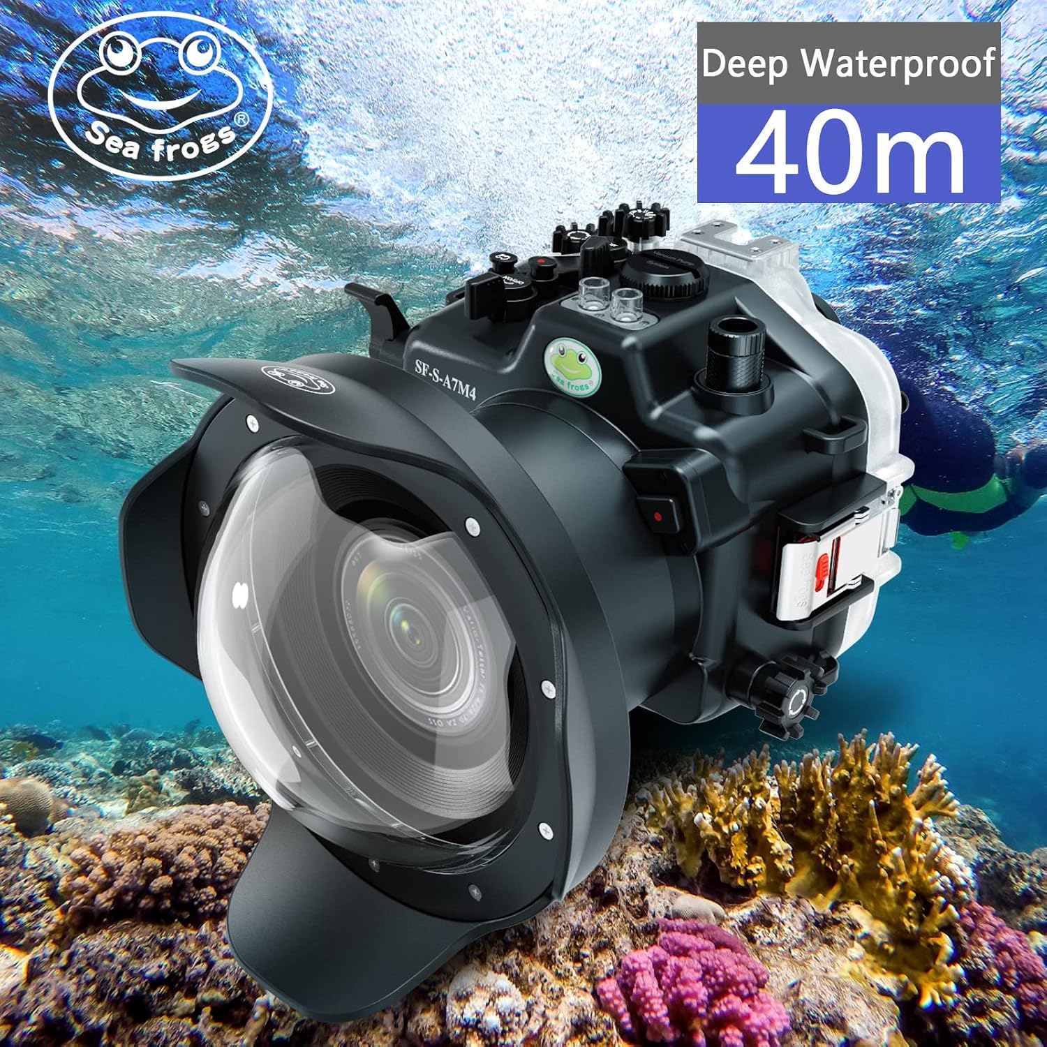 Seafrogs Underwater Housing for Sony A7M4 A7 IV + WA005-A 6 Inch Dome Port Kit [40M/130FT] Waterproof Case for Sony Alpha7 IV (ILCE-7M4 a74) +28-70mm F3.5-5.6, 24-70mm F2.8 GM Lens
