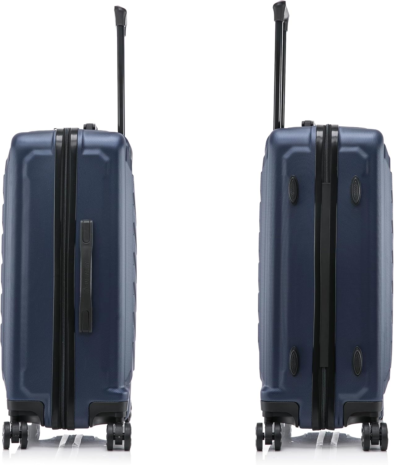 US Army Fox 24 inch Hardside Luggage with Spinner Wheels | Lightweight Medium Suitcase for Shorter Travel | Chevron Icon, Gel Handle, Side Studs, Retractable Trolley, Heavy Duty | Navy Blue