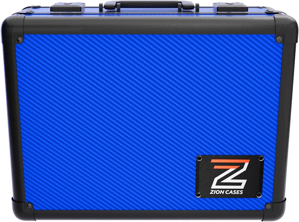 Zion Cases Slab Case XL Graded Card Case; The Original Slab Case for Graded Cards; Fits PSA, BGS, HGA, and CSG Graded Trading Card Slabs; Ideal Travel Storage Solution; (Carbon Fiber Blue)