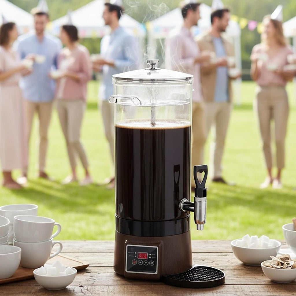 Commercial Coffee Urn Hot Beverage Dispenser Coffee Maker, Food-grade Plastic 9.5 L 60 Cups, Hot Chocolate Machine, Electric Percolator for Catering Hot Water for Hot Cocoa, Drink, Tea, Juice