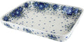 Blue Rose Polish Pottery - Blue Melanie Medium Rectangular Baker - 12' x 9.25' - Unique, Dishwasher Safe, & Durable Bakeware