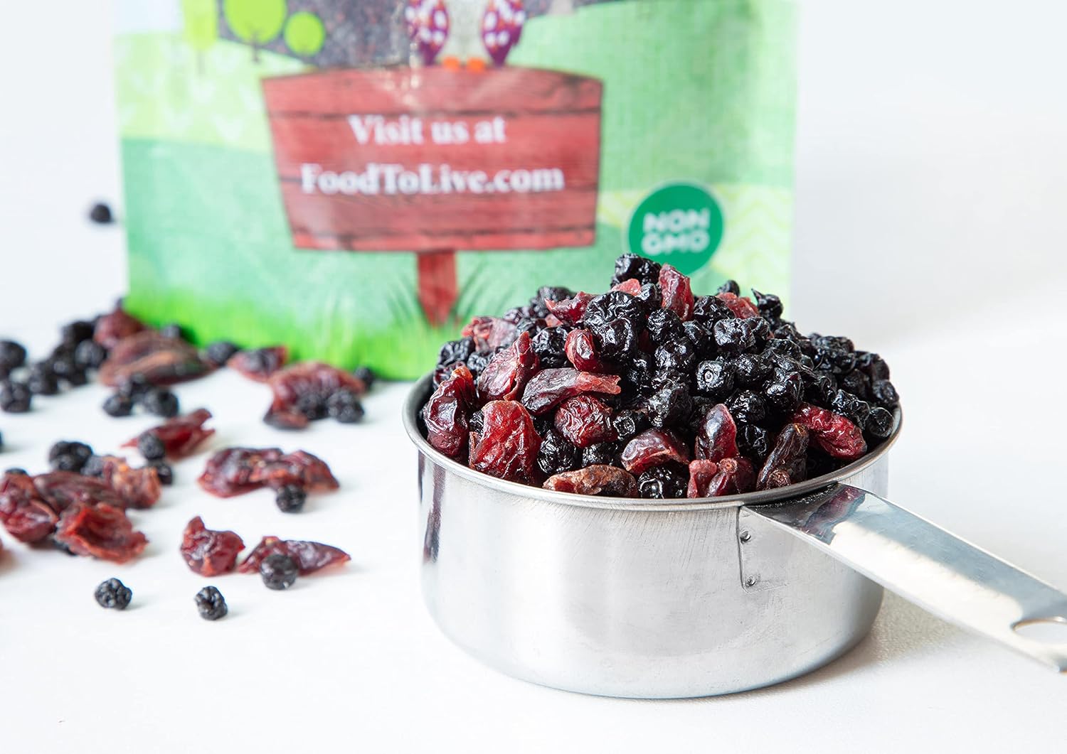 Food to Live Organic Essential Berries Mix, 9 Pounds, Non-GMO Dried Blueberries and Cranberries. Unsulfured, Kosher. Gently sweetened. Lightly Coated with Organic Sunflower Oil. Vegan, Bulk
