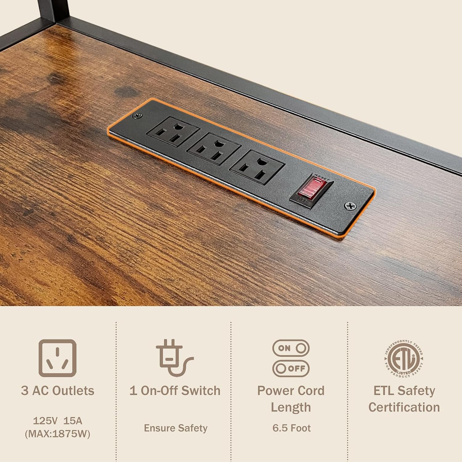 Mini Fridge Stand with Storage, Microwave and Mini Fridge Stand with Power Outlet, Coffee Bar, Kitchen Baker, for Dorm, Office(Brown)