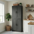 DIYART 71' Tall Kitchen Pantry Cabinet, Freestanding Food Storage Organizer with Doors & Adjustable Shelves, Large Utility Hutch Cupboard for Dining Room, Kitchen & Home Office, Dark Grey