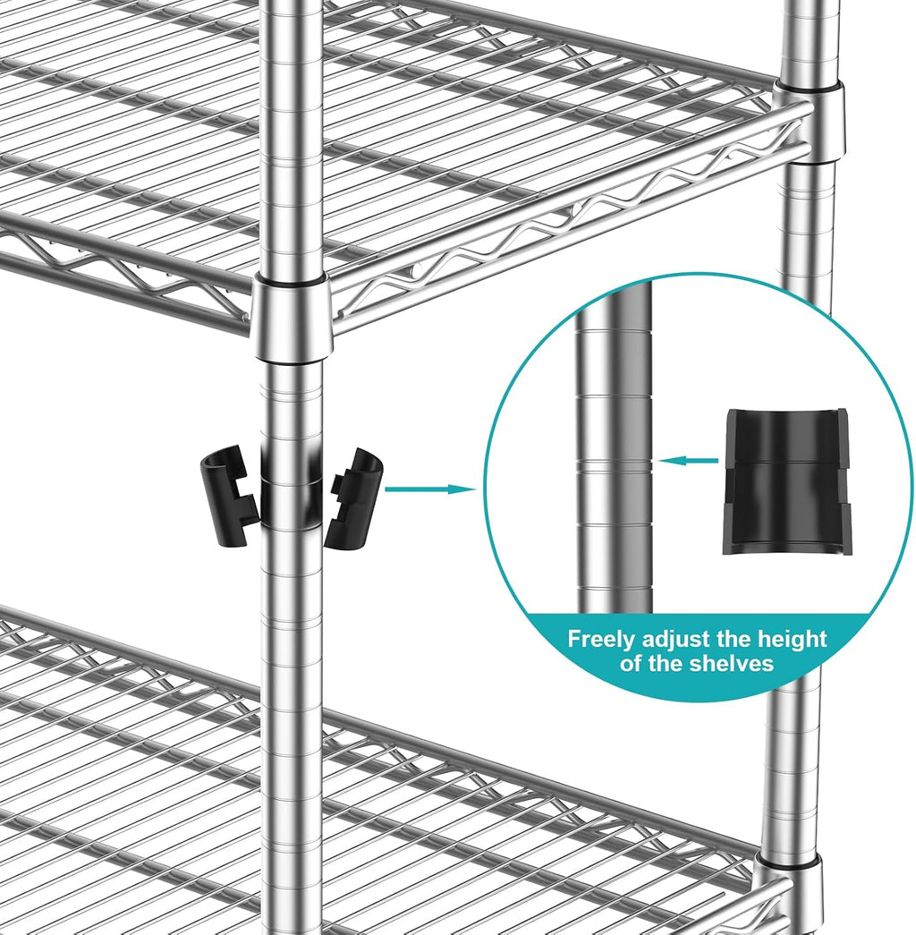 24'Depth Metal Wire Shelving Unit Metal Shelf Adjustable Storage Rack Kitchen Storage shelves 3 Tier Industrial Heavy Duty 1800LBS Sturdy Standing Steel Organizer for Home Garage Laundry 24Dx30'Wx29'H