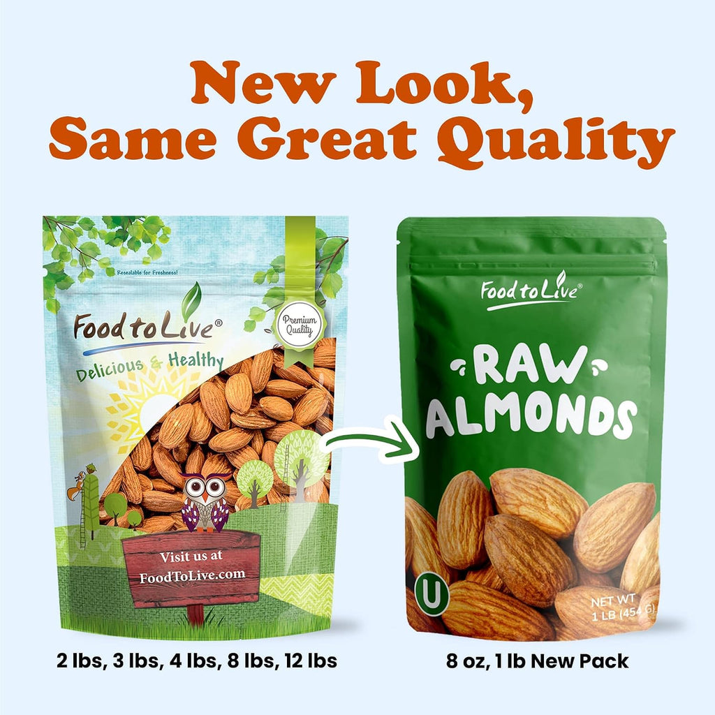 Food to Live California Almonds, 15 Pounds – Supreme, Whole, Raw, Unsalted, Unroasted Nuts, Natural