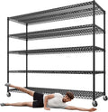 REIBII 3200LBS Storage Shelves Wire Shelving with Wheels,Adjustable Garage Shelving Heavy Duty Steel Metal Shelving Unit Shelf Rack for Warehouses,Garage,Kitchen,School,Commercial,73' H X 60'W X 18' D