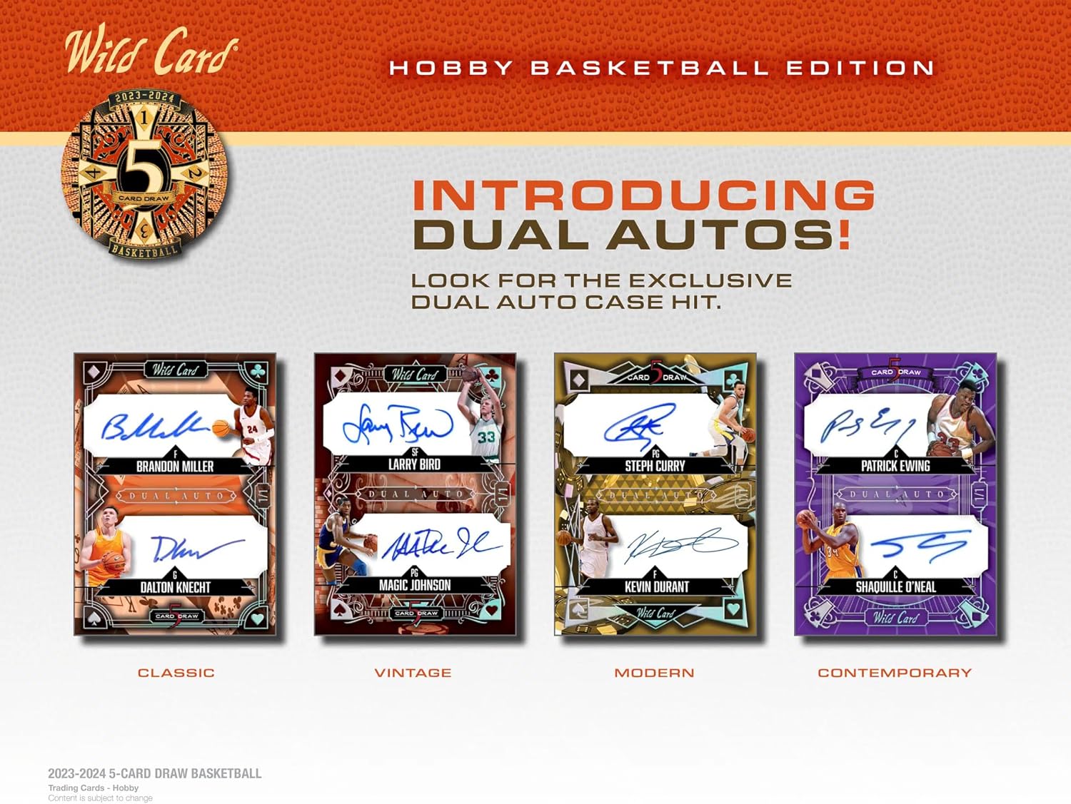 2023/2024 Wild Card Five Card Draw Basketball Hobby Trading Card Box 5 Autographs