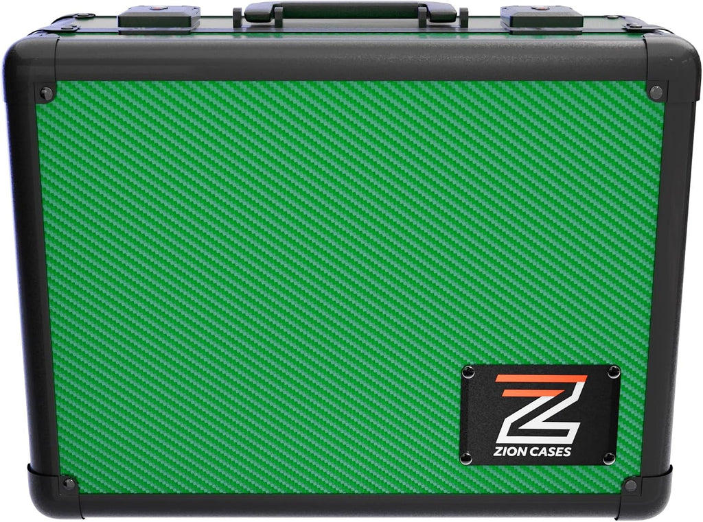 Zion Cases Slab Case XL Graded Card Case; The Original Slab Case for Graded Cards; Fits PSA, BGS, HGA, and CSG Graded Trading Card Slabs; Ideal Travel Storage Solution; (Carbon Fiber Green)