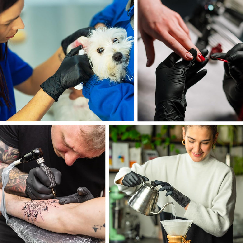 Raxwell Disposable Nitrile Gloves - Latex-Free Design - Puncture-Resistant Medical Gloves - Textured Grip for Food Prep