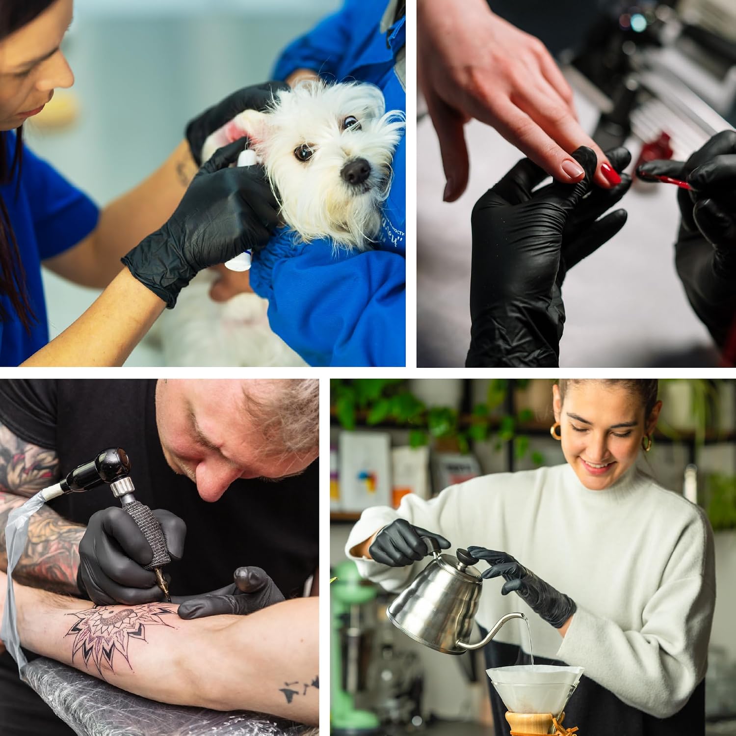 Raxwell Disposable Nitrile Gloves - Latex-Free Design - Puncture-Resistant Medical Gloves - Textured Grip for Food Prep