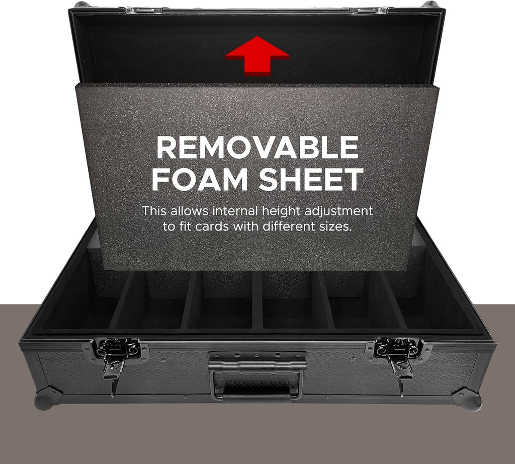 Hard Storage Case for 250+ Graded Cards Slabs | Designed for PSA, BGS, CGC, Toploaders, One-Touch, etc. | Strong Protection, Lockable Box with Foam Blocks