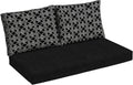 Arden Outdoor Loveseat Cushion Set, 48 x 24, Water Repellent, Fade Resistant, Cushion Set for Couch, Bench, and Swing, Black Global Stripe