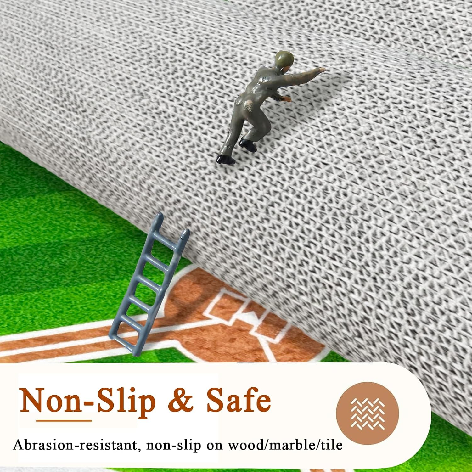 Washable Low Pile Baseball Rug 8x10- Sports Decor for Boys Room, Non-Slip Kids Bedroom Carpet, Durable Baseball Themed Floor Mat