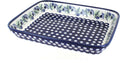 Blue Rose Polish Pottery - Blue Sweet Annie Medium Rectangular Baker - 12' x 9.75' - Unique, Dishwasher Safe, & Durable Bakeware