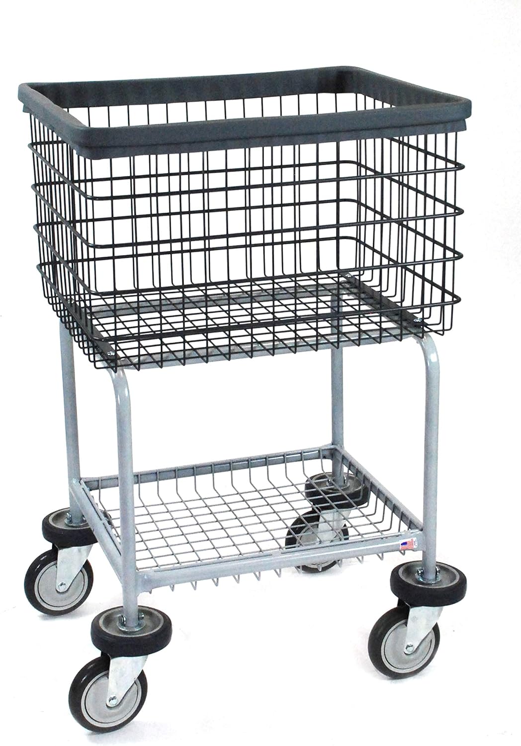 R&B Wire 300G/D7 Elevated Wire Laundry Cart, Dura-Seven™ Anti Rust Coating, Made in USA