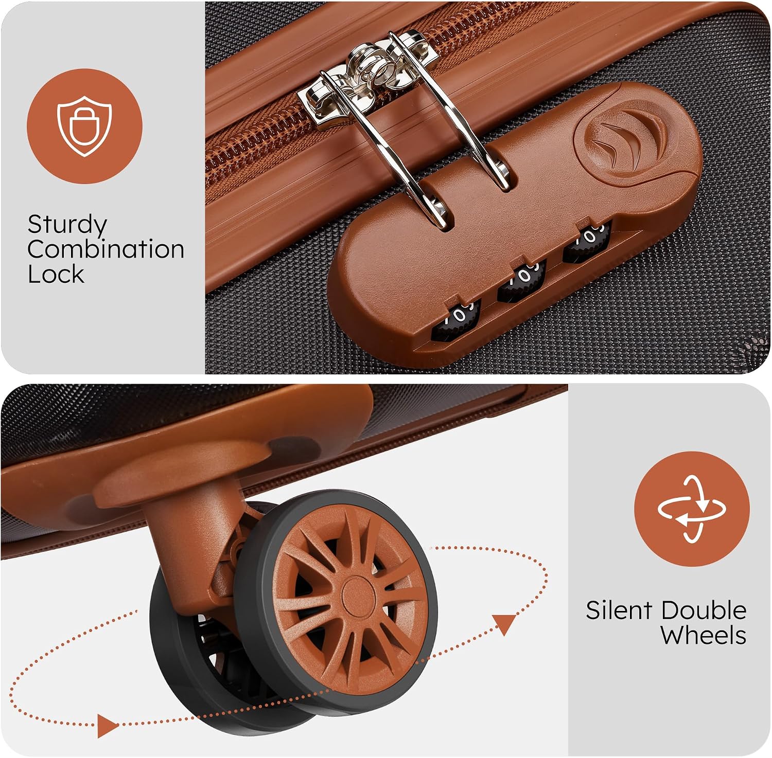 10 Piece Luggage Sets, 3 Piece Suitcase Set, 20 inch Carry on Luggage, 24 inch and 28 inch Checked Luggage with 7PC Packing Bags