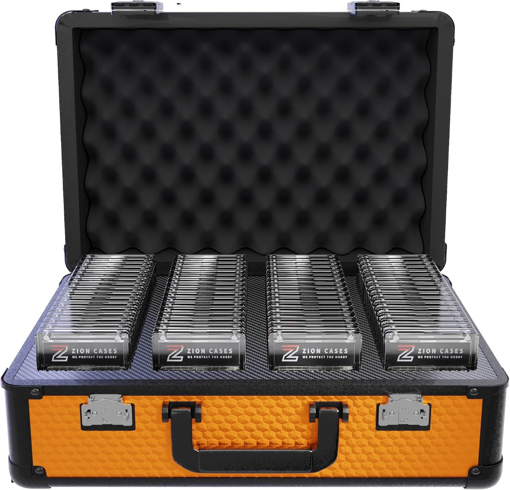 Zion Cases Slab Case XL Graded Card Case; The Original Slab Case for Graded Cards; Fits PSA, BGS, HGA, and CSG Graded Trading Card Slabs; Ideal Travel Storage Solution; (Cubed Orange)