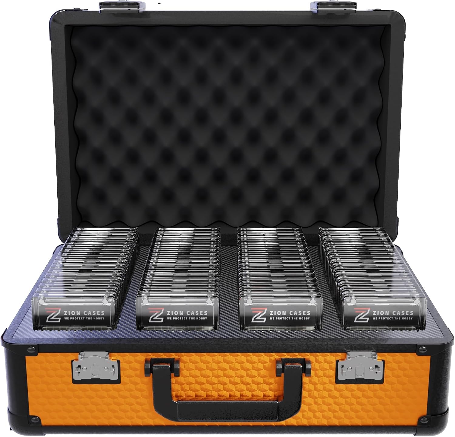 Zion Cases Slab Case XL Graded Card Case; The Original Slab Case for Graded Cards; Fits PSA, BGS, HGA, and CSG Graded Trading Card Slabs; Ideal Travel Storage Solution; (Cubed Orange)