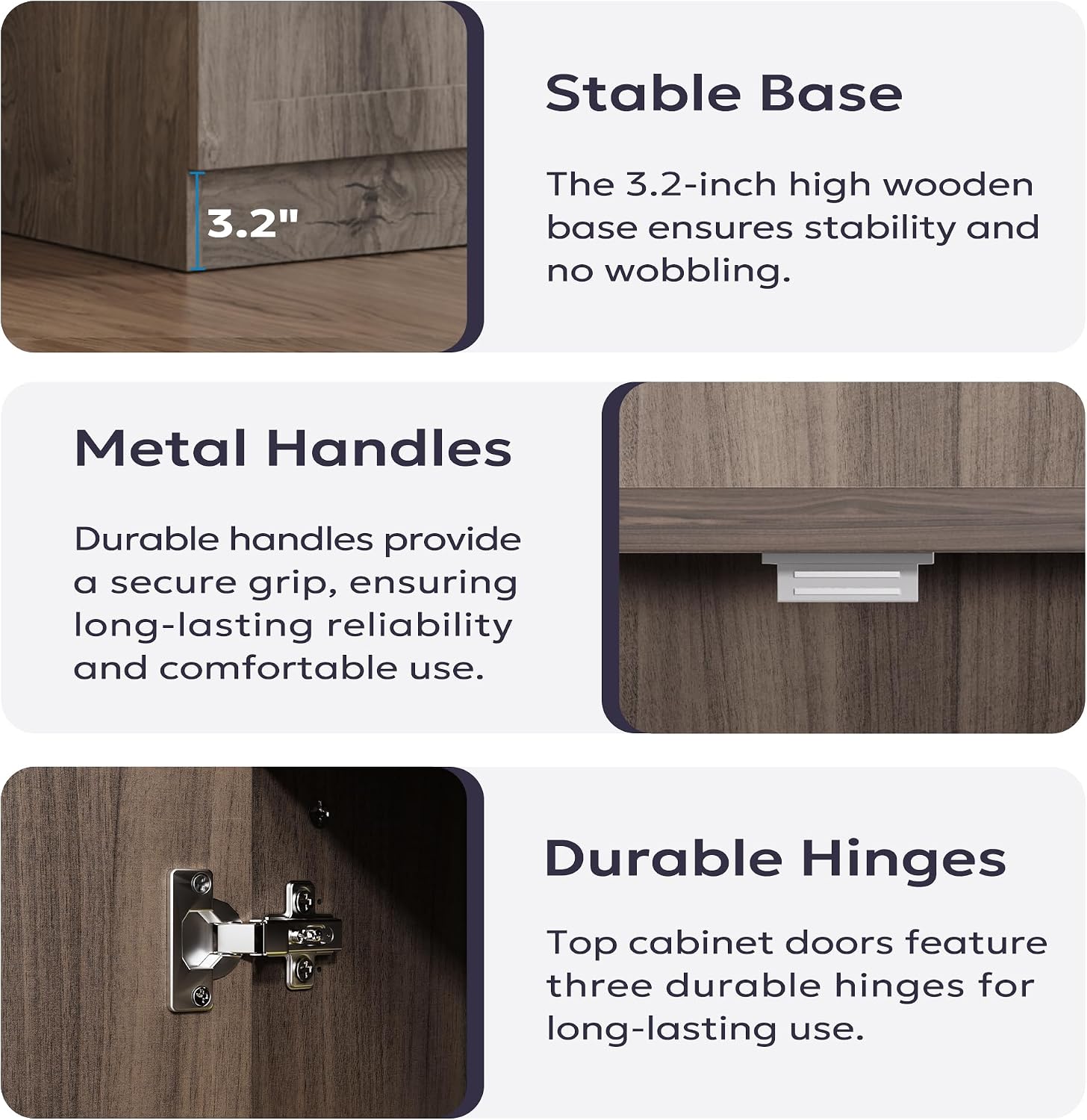 Furnify 71' H Pantry Cabinet with Charging Station, Tall Kitchen Pantry Storage Cabinet with Microwave Stand, Farmhouse Kitchen Hutch with Storage Drawer for Living Room, Dining Room, Ash Grey
