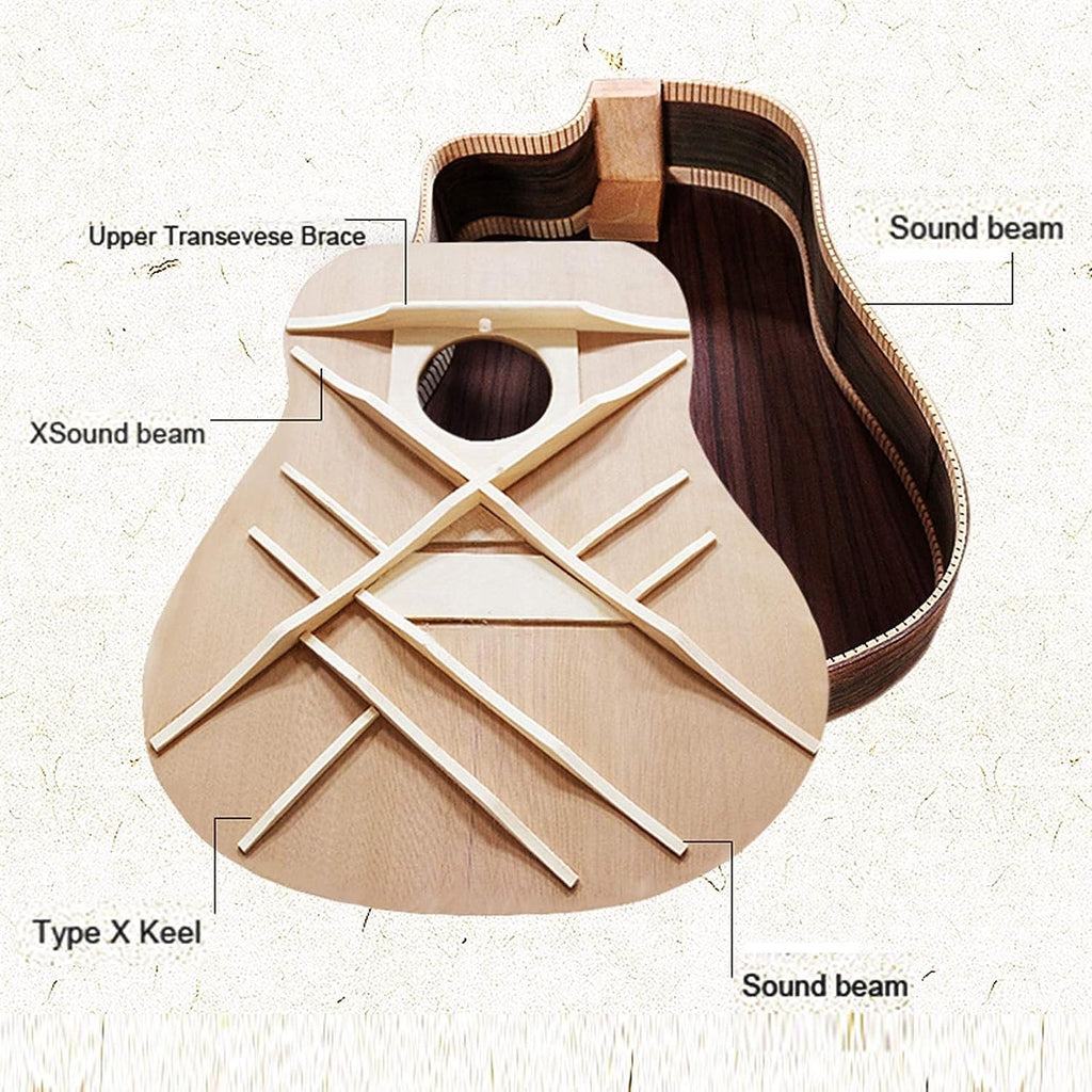 Guitar Acoustic Full Size 4/4 Guitar Cutaway Beginner Adult Guitar 40/41 Inch Kit with Gig Bag Strap Strings Capo Picks (Size:41 inches,Color:Brown)