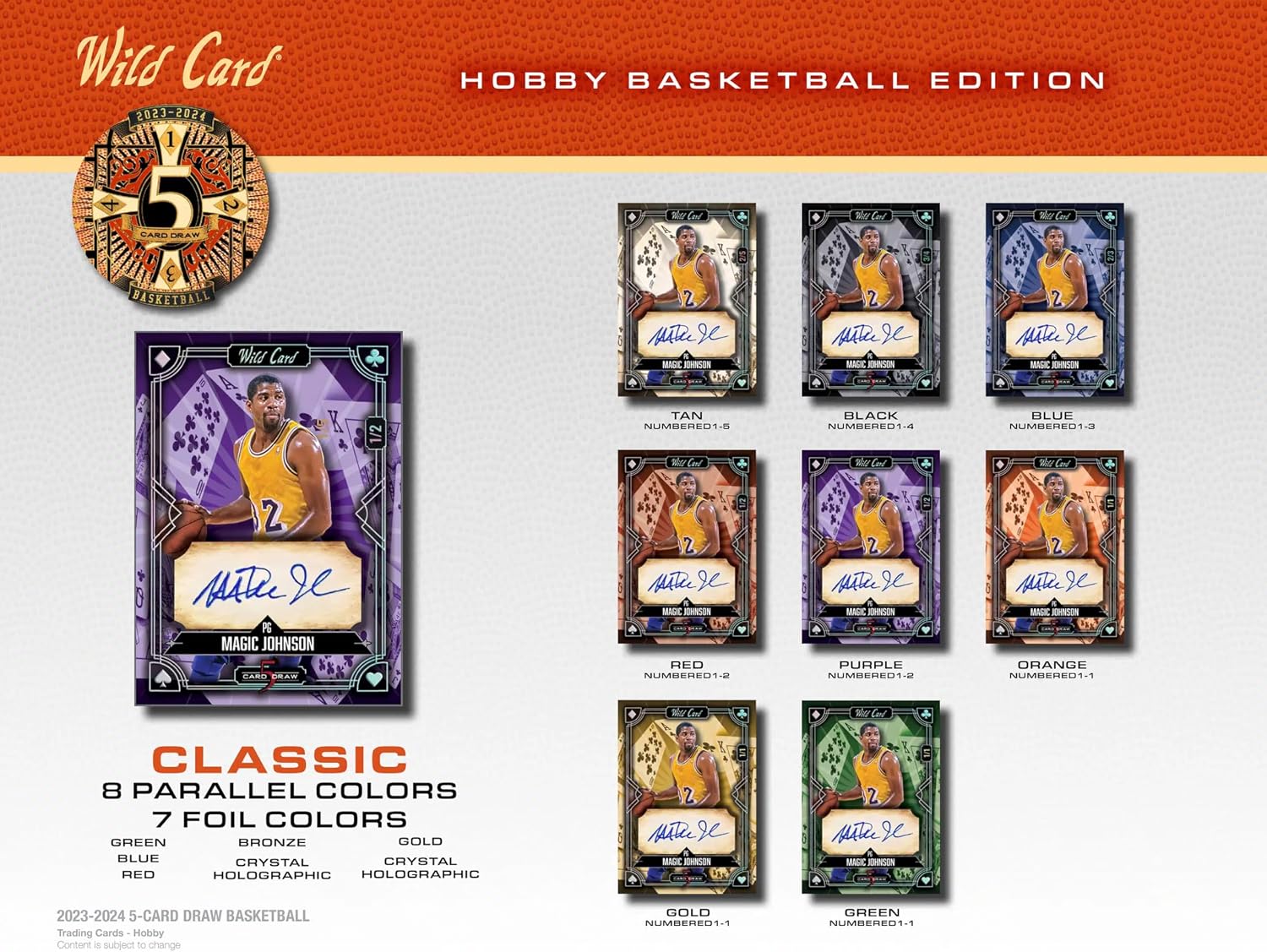 2023/2024 Wild Card Five Card Draw Basketball Hobby Trading Card Box 5 Autographs