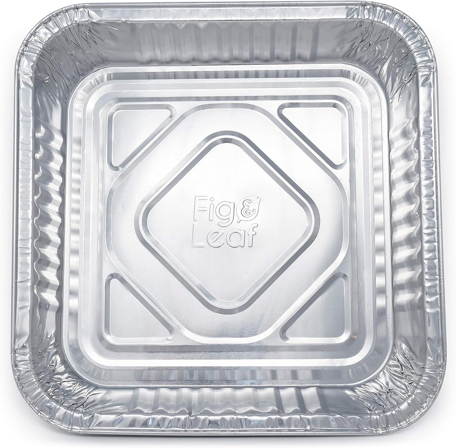 Fig & Leaf (210 Pack) 8' x 8' Square Baking Cake Pans with Plastic Dome Lids | Heavy Duty l Disposable Aluminum Foil Tins l Portable Food Containers l Perfect for Roasting Oven Toaster Cooking