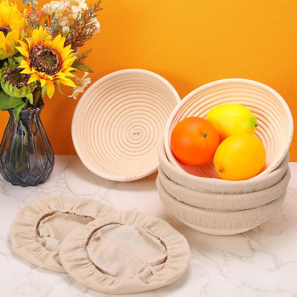 Gejoy 20 Sets Bread Proofing Baskets Bulk Banneton Dough Proofing Bowls Kit with Cloth Liner Sourdough Basket for Home Sourdough Bakers Supplies(Round,9 Inch)
