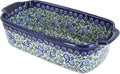 Blue Rose Polish Pottery - Green Seaside Swirl Loaf Baker - 9.25' x 5' - Ceramic Bread Baking Dish for Baking & Serving Loaves