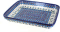 Blue Rose Polish Pottery - Blue Savannah Medium Rectangular Baker - 12' x 9.25' - Unique, Dishwasher Safe, & Durable Bakeware