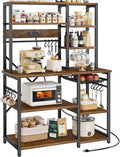 Adrinfly Large 6 Tier Kitchen Bakers Rack with Power Outlets 39.4 x 14.6 x 66.9 Inch 1 Piece