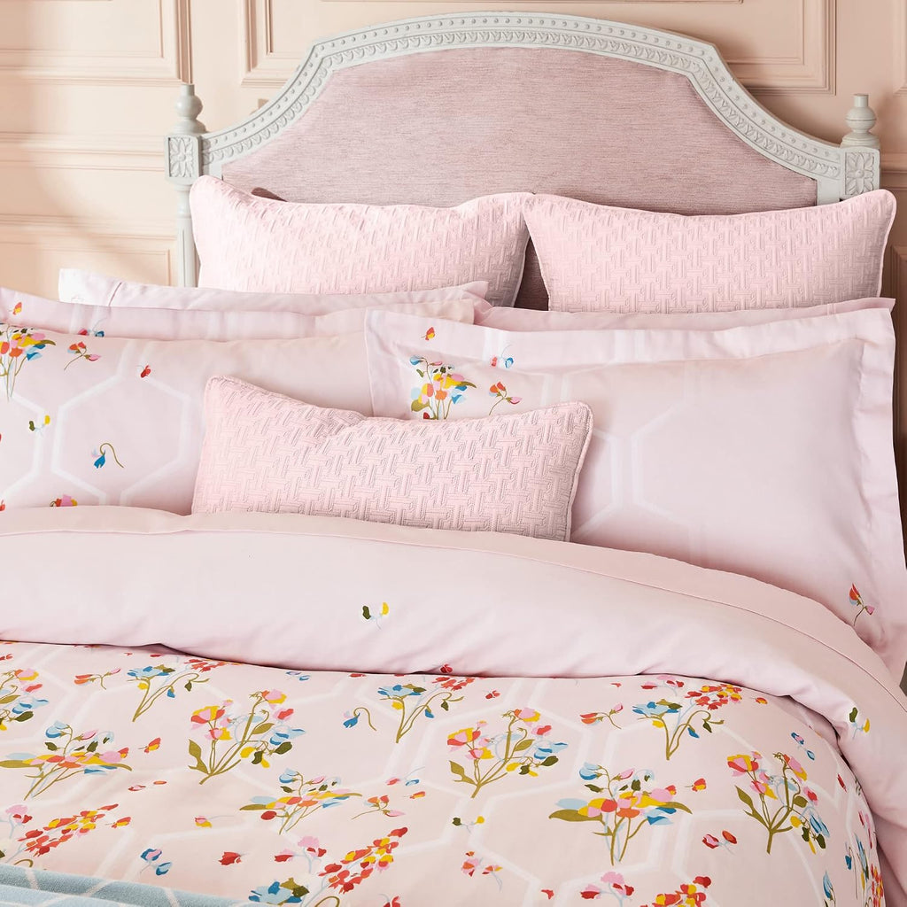 Ted Baker Peppermint 100% Cotton Sateen 2-Piece Comforter and Sham Set, Twin, Soft Pink