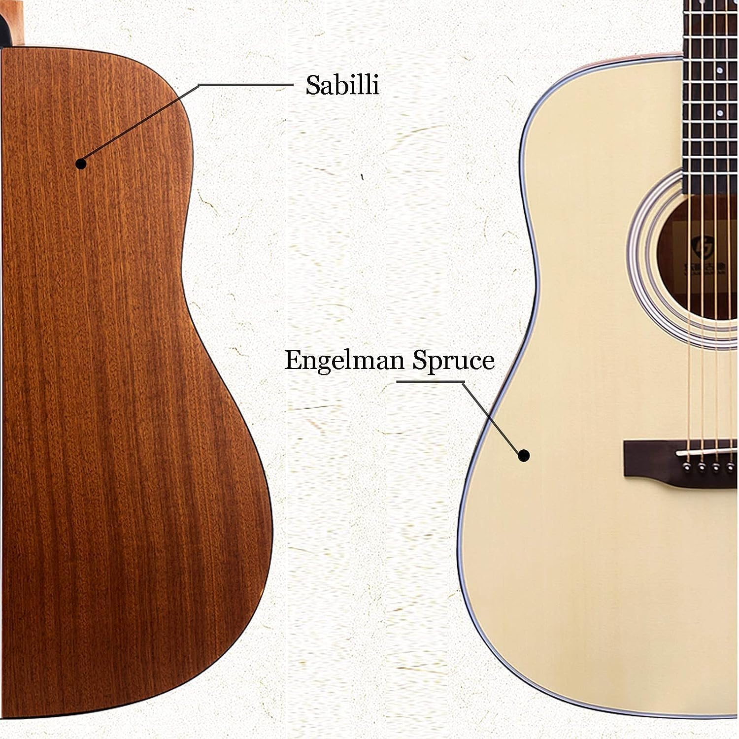 Guitar Acoustic Full Size 4/4 Guitar Cutaway Beginner Adult Guitar 40/41 Inch Kit with Gig Bag Strap Strings Capo Picks (Size:40 inches,Color:Brown)