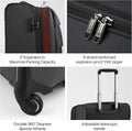 Hanke 24 Inch Expandable Luggage Large Suitcases with Wheels Softside Checked Luggage Rolling Suitcase with Lock Lightweight Travel Luggage for Men and Women 24 Inch Luggage.(Dark Gray)