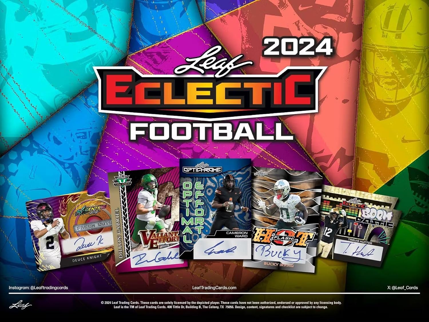2024 Leaf Eclectic Football Hobby Trading Card Box (4 Autographed Cards Per Hobby Box)