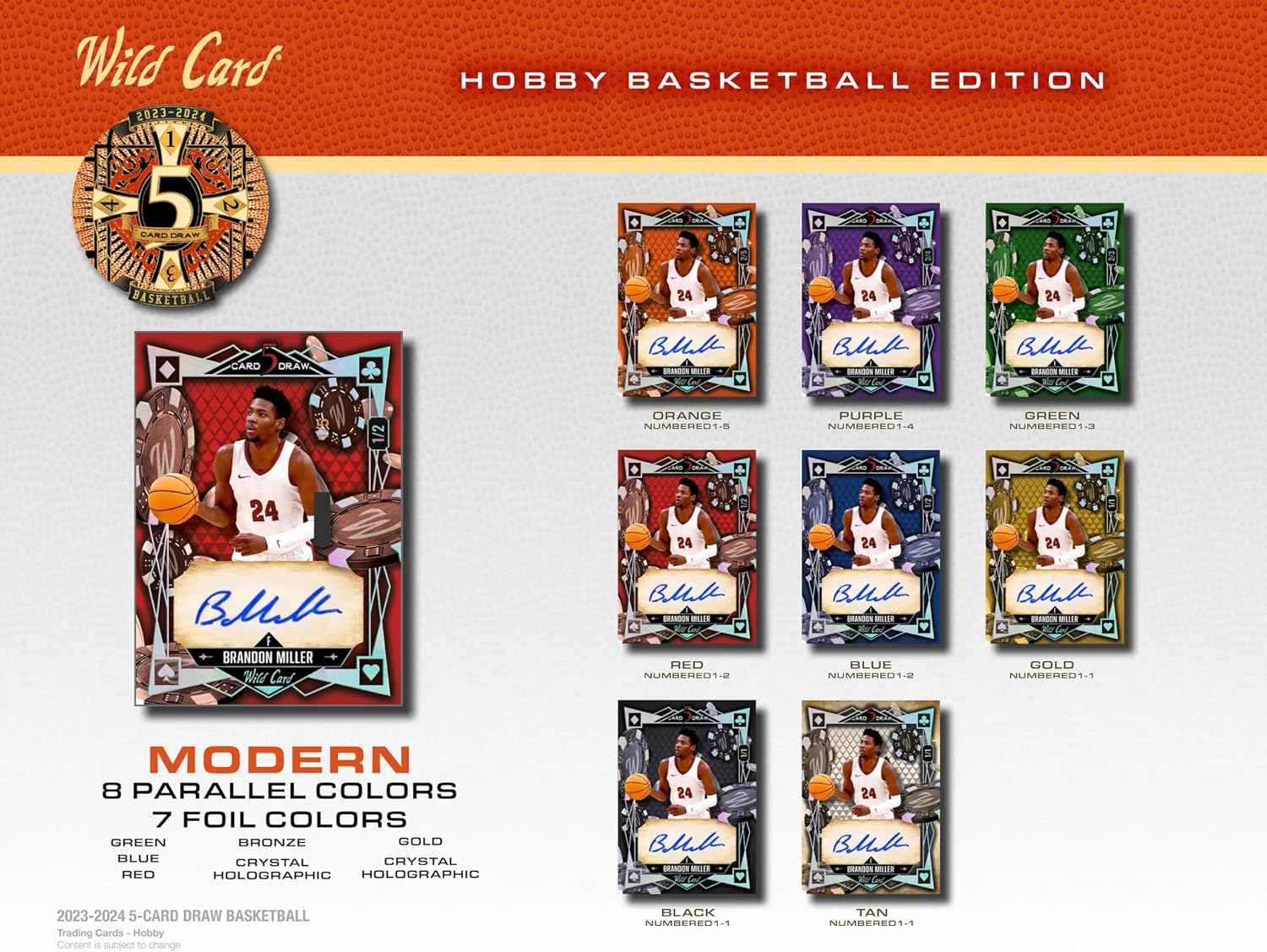 2023/2024 Wild Card Five Card Draw Basketball Hobby Trading Card Box 5 Autographs