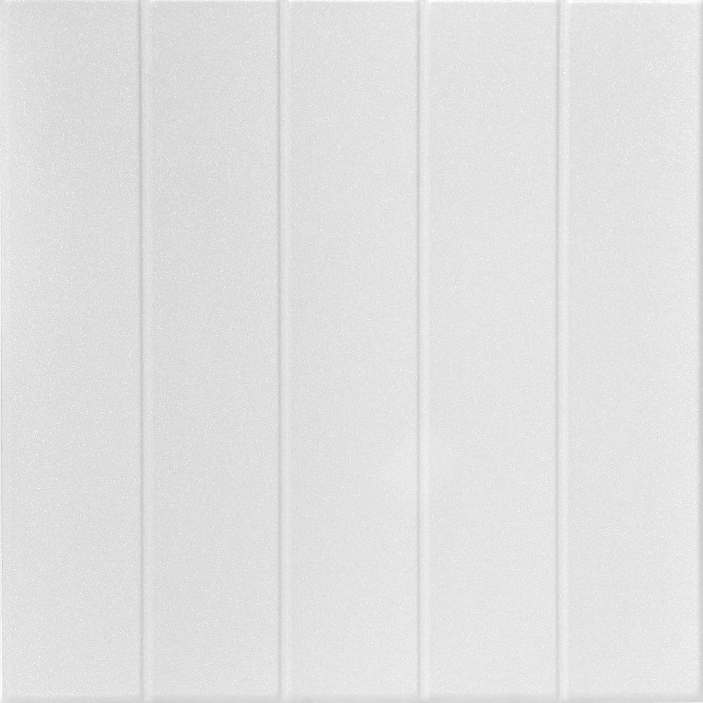 À LA MAISON CEILINGS R104 Bead Board Foam Glue-up Ceiling Tile (128 sq. ft./Case), Pack of 48, Plain White