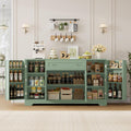 HITHOS 54' Buffet Cabinet with Storage, Modern Kitchen Buffet Sideboard with Drawer, Wood Coffee Bar Station with Adjustable Shelves, Kitchen Storage Cabinet for Living Room, Green