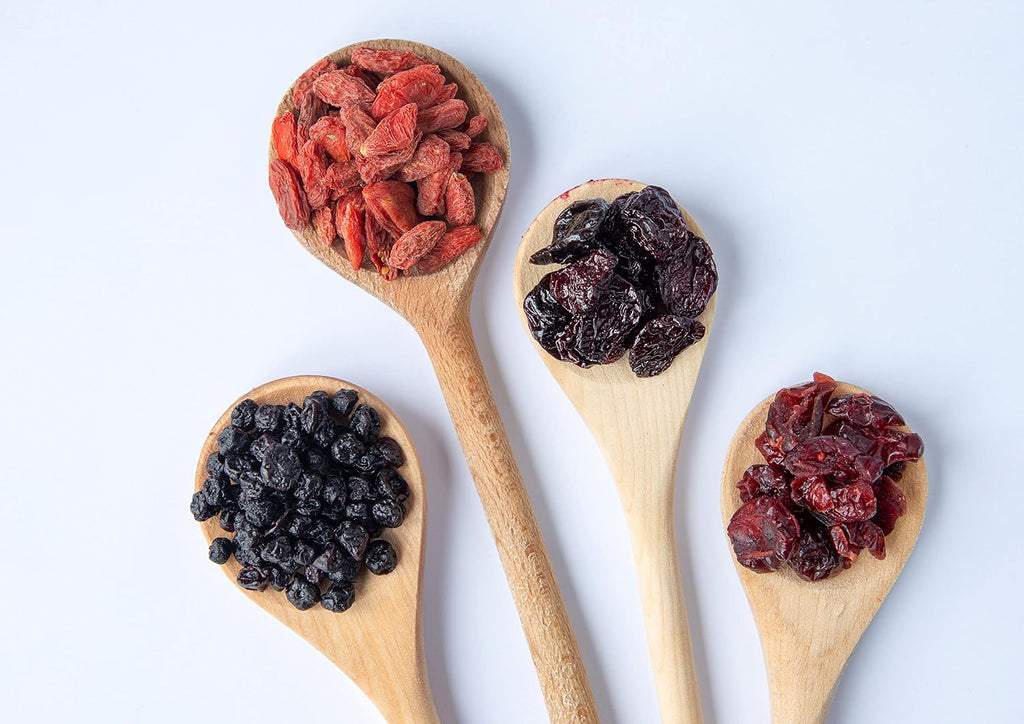 Food to Live - Organic Yummy Berries Mix, 8 Pounds - A Blend of Non-GMO Dried Cranberries, Blueberries, Cherries, Goji Berries, Vegan