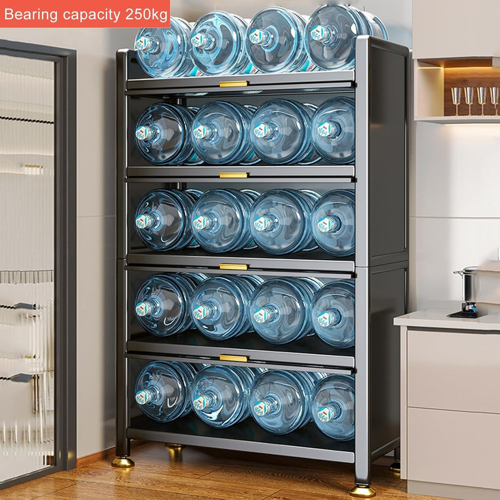 ,Freestanding Baker's Rack with Flip Door,Microwave Stand,Modern Sideboard,for, Living Room, Office,Metal Storage Rack,Black-80x42x144cm