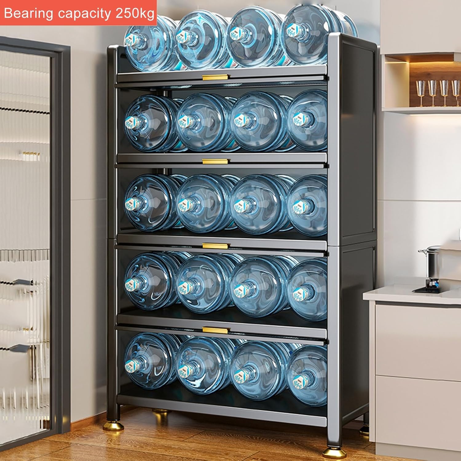,Freestanding Baker's Rack with Flip Door,Microwave Stand,Modern Sideboard,for, Living Room, Office,Metal Storage Rack,Black-80x42x144cm