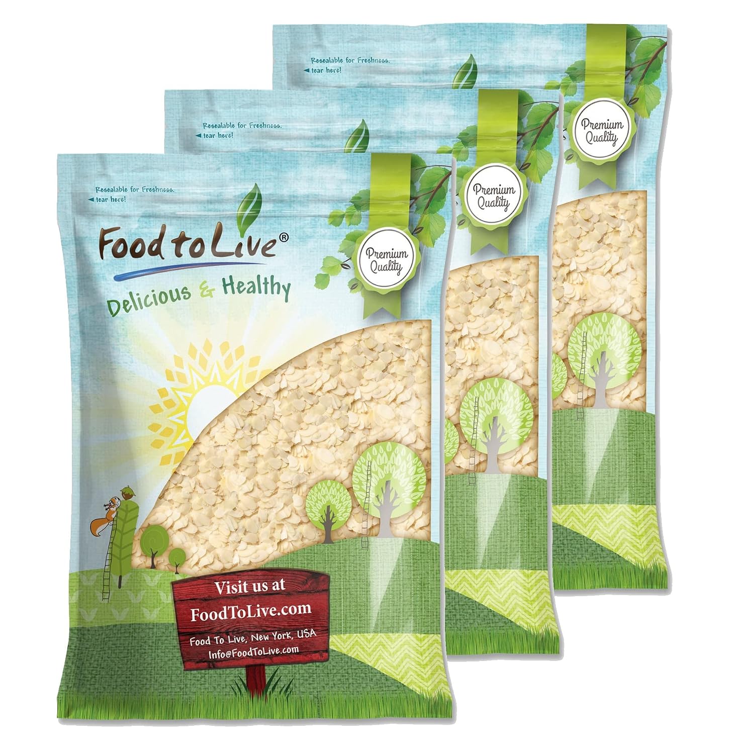 Food to Live Blanched Sliced Almonds, 18 Pounds - Thinly Sliced Raw Blanched Almonds, Vegan, Keto, Kosher, Bulk. High in Vitamin E, Riboflavin. Great for Homemade Desserts, Baked Goods, Salads.