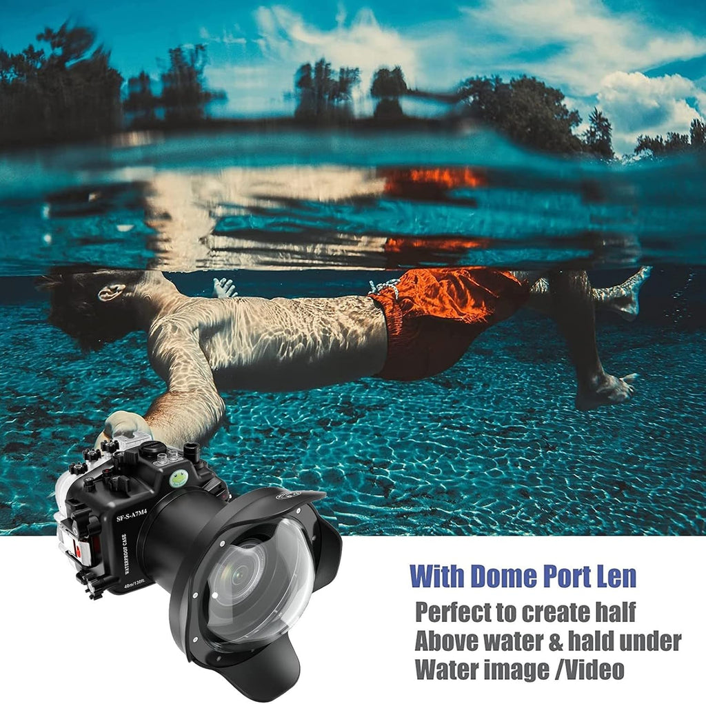 Seafrogs Underwater Housing for Sony A7M4 A7 IV + WA005-A 6 Inch Dome Port Kit [40M/130FT] Waterproof Case for Sony Alpha7 IV (ILCE-7M4 a74) +28-70mm F3.5-5.6, 24-70mm F2.8 GM Lens