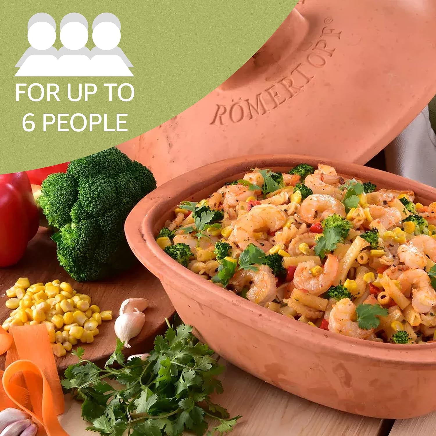 Romertopf Clay Roaster Trend | Non-Stick Dutch Oven | Healthy Pot Cooking | Clay Baker | Versatile Cooking Vessel - 4.7 Quarts (4.5 Liters) For Up To 6 People