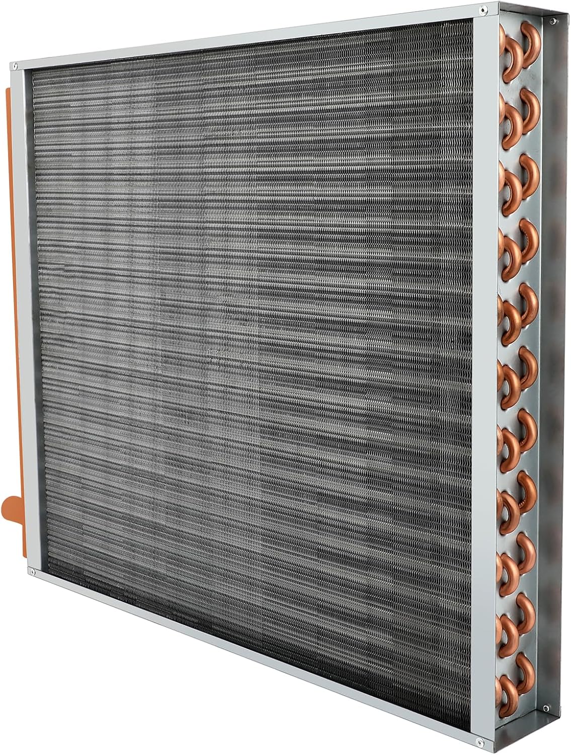 22x24 Heat Exchanger Water To Air, Forced Air Heating with 1 Copper Ports Hot Water Coil for Outdoor Wood Furnaces, Residential Heating