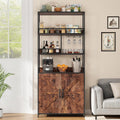 70.8' in Large Bakers Rack with Cabinet,Tall Wine Cabinet & Bar Storage Rack with Baskets and Hooks for Wine, Glasses, Beverages, and Snacks，Suitable for Living Rooms, Kitchen