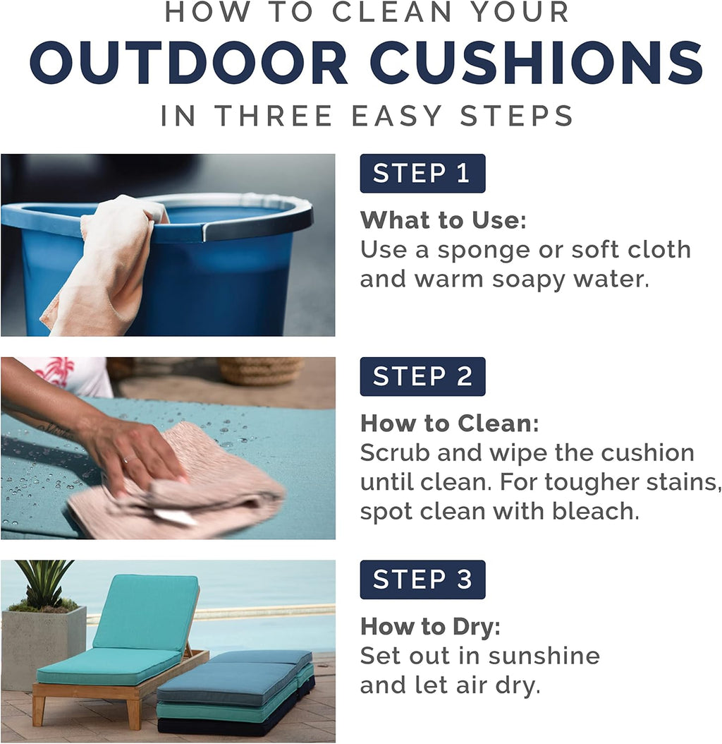 Arden Outdoor Loveseat Cushion Set, 48 x 24, Water Repellent, Fade Resistant, Cushion Set for Couch, Bench, and Swing, French Blue Texture